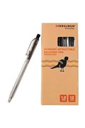 Bibbulmun 1048421 Retractable Ballpoint Economy Pen Medium Black Pack of 12