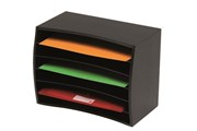 Marbig 86202B Organiser Desktop Wood 6 Tier Black