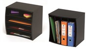 Marbig 86203B Organiser Desktop Wooden Stor A File 4 Tier Black