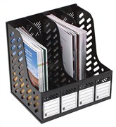 Marbig 864200 Magazine Racks 4 Section Black