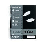 ColourHide 1717302J 2 Subject Book A5 300 Page Black