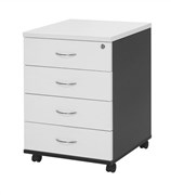 Aspire Mobile Pedestal 4 Drawers 476W x 460D x 675H mm White Ironstone