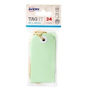 Avery 13203 Green Tags with String 96 x 48mm Pack 24
