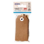 Avery 13200 Kraft Brown Tags with String 96 x 48mm Pack 24