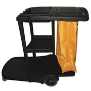 Cleanlink 12082 Janitors Trolley 3 Tier Black