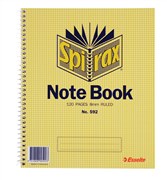 Spirax 592 Notebook 592 178 x 222mm 120 Page Side Open