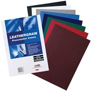 PHE Leathergrain Binding Covers A4 300gsm Red Pack 100