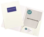 Marbig 1104208 Presentation Folder A4 Window Face Gloss White Pkt10