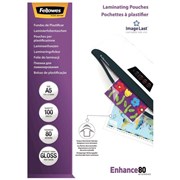 Fellowes 53060 Laminating Pouches A5 Gloss 80 Micron Pack 100