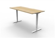 Boost Plus Single Sided Workstation 1500mm x 750mm White Frame with Natural Oak Top