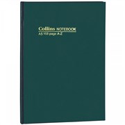 Collins 5504 Hard Cover A5 Note Book AZ 168 Page Green