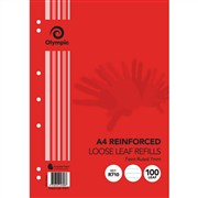Olympic A4 Reinforced Loose Leaf Refills Pack 100