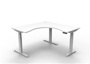 Boost Plus Sit Stand Corner Workstation 1500mm x 1500mm x 750mm White Frame Natural White Top