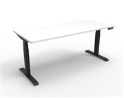 Boost Plus Single Sided Workstation 1500mm x 750mm Black Frame with Natural White Top