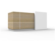 Sempre Reception Counter 2400mm W x 950mm D x 1150mm H Natural Oak  Natural White
