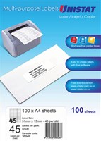 Unistat LaserInkjetCopier Labels